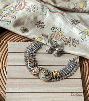 Phool Necklace with Blue Flower